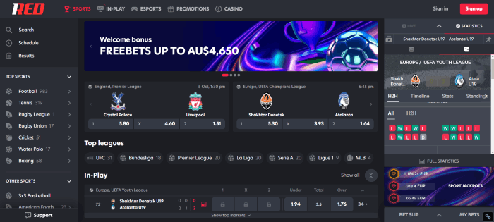 1Red: Top betting site not in GamStop