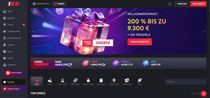 1Red Online Casino ohne 5 Sekunden Pause