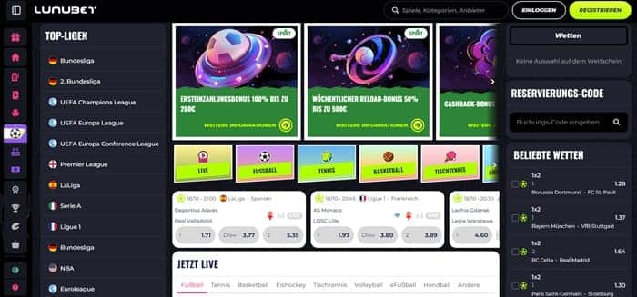 Online Sportwettenanbieter LunuBet