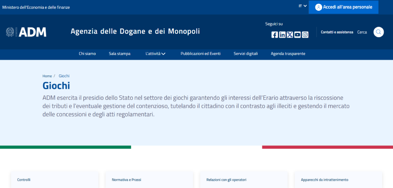 Licenza di casinò italiana AAMS