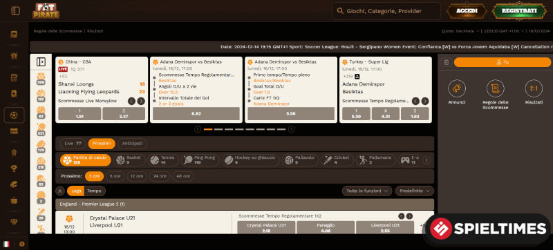 FatPirate: Sito di scommesse on-line non AAMS